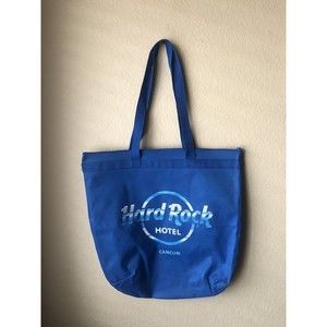 Hard Rock Hotel Cancun Blue Large Shoulder Tote Bag